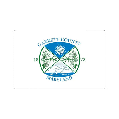 Flag of Garrett County Maryland (United States) STICKER Vinyl Kiss-Cut Decal 4 Inch White - The Sticker Space