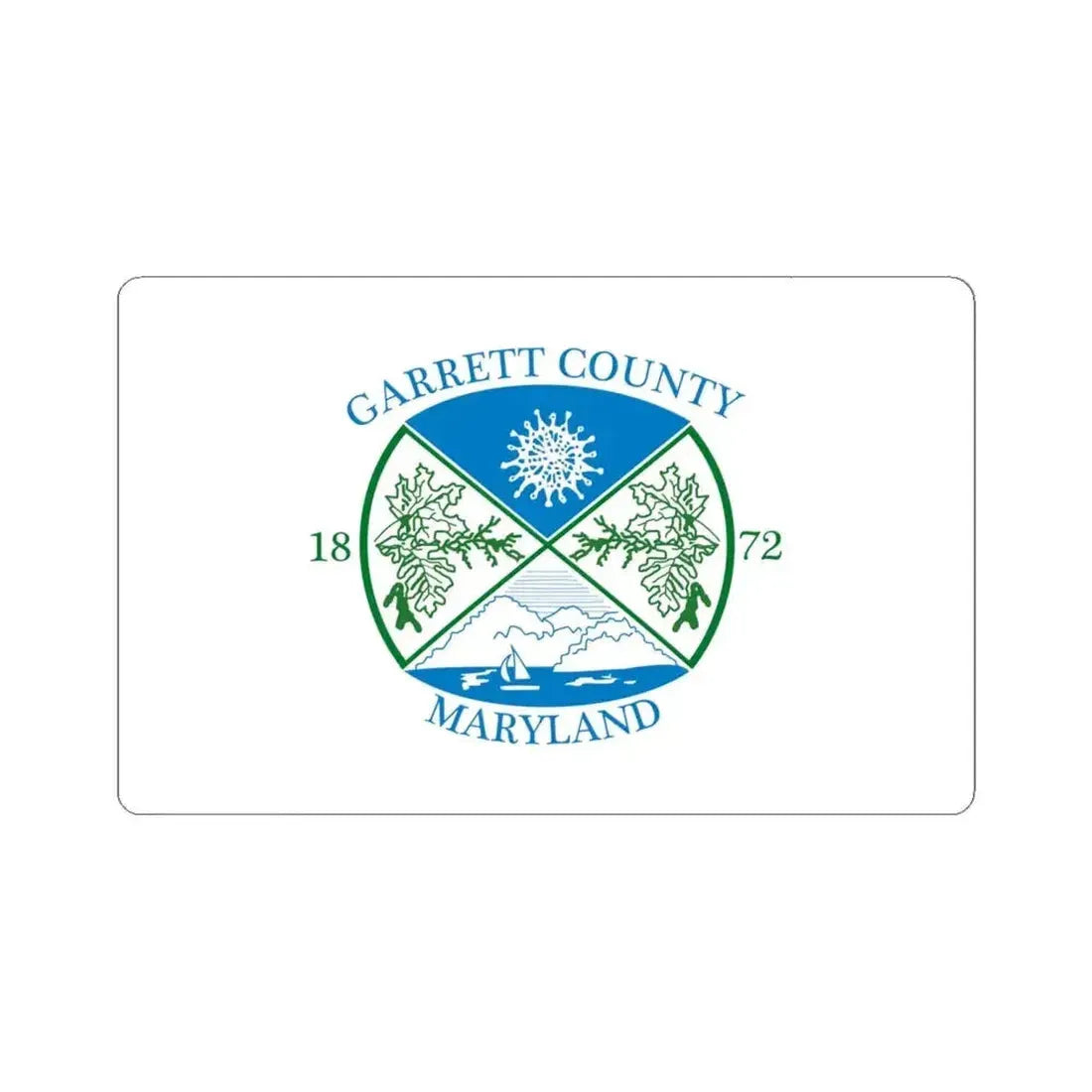Flag of Garrett County Maryland (United States) STICKER Vinyl Kiss-Cut Decal 6 Inch White - The Sticker Space