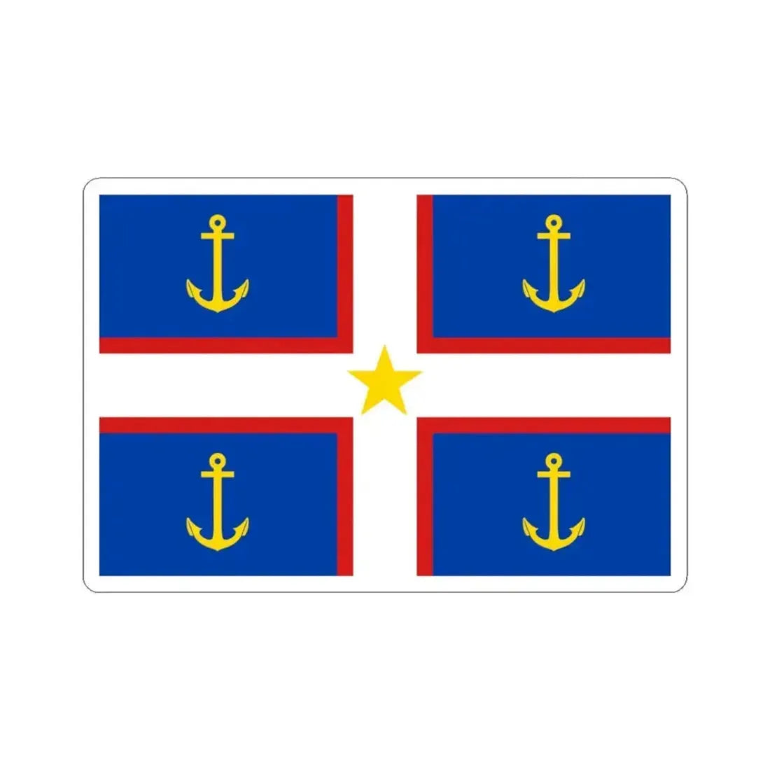 Flag of Gaspesie (Canada) STICKER Vinyl Kiss-Cut Decal 3 Inch White - The Sticker Space