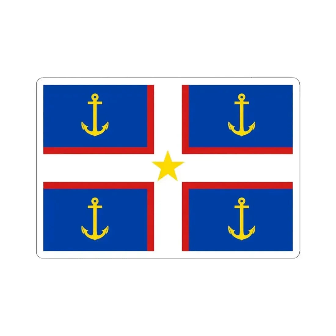 Flag of Gaspesie (Canada) STICKER Vinyl Kiss-Cut Decal 6 Inch White - The Sticker Space