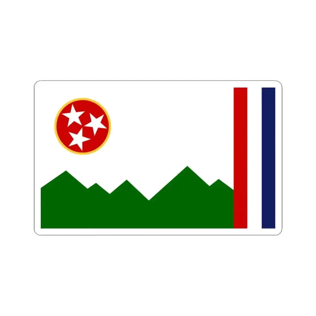 Flag of Gatlinburg Tennessee (United States) STICKER Vinyl Kiss-Cut Decal 3 Inch White - The Sticker Space