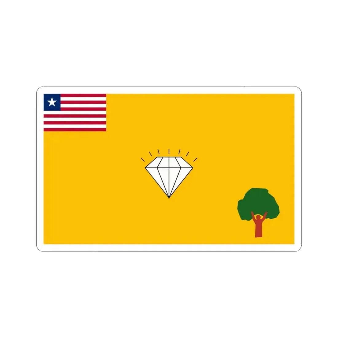 Flag of Gbarpolu County (Liberia) STICKER Vinyl Kiss-Cut Decal 6 Inch White - The Sticker Space