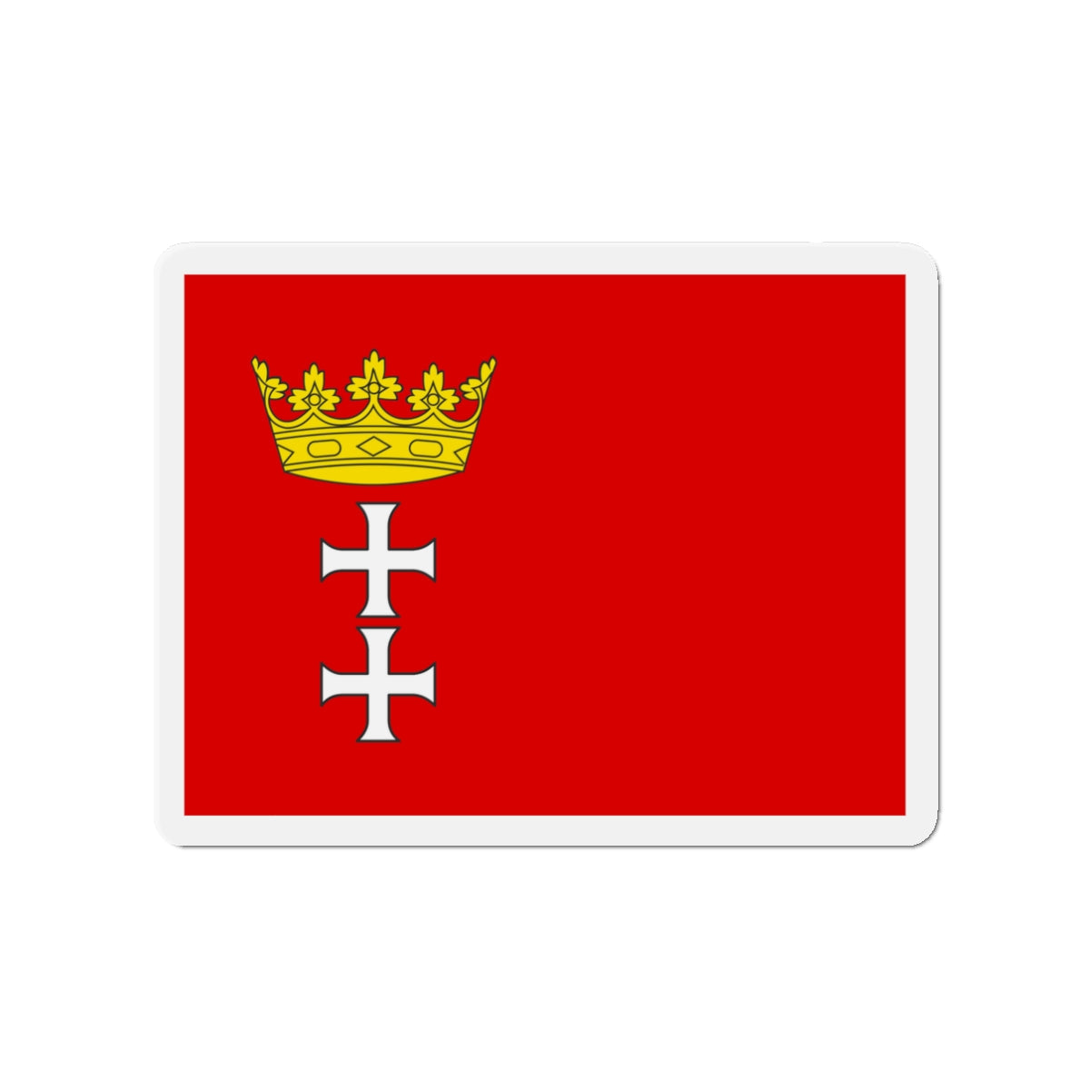 Flag of Gdańsk Poland - Die-Cut Magnet-3" x 3"-The Sticker Space