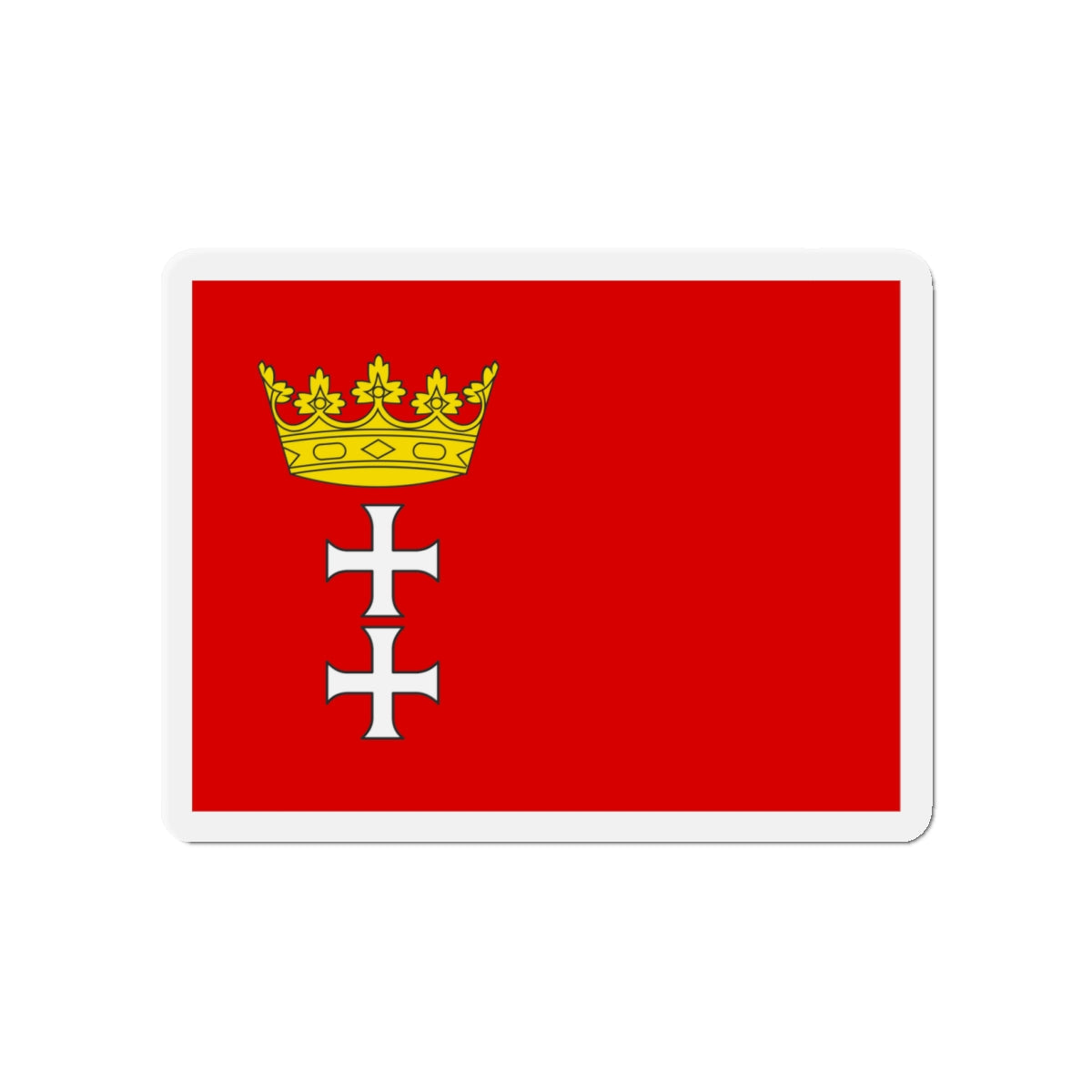 Flag of Gdańsk Poland - Die-Cut Magnet-4" x 4"-The Sticker Space