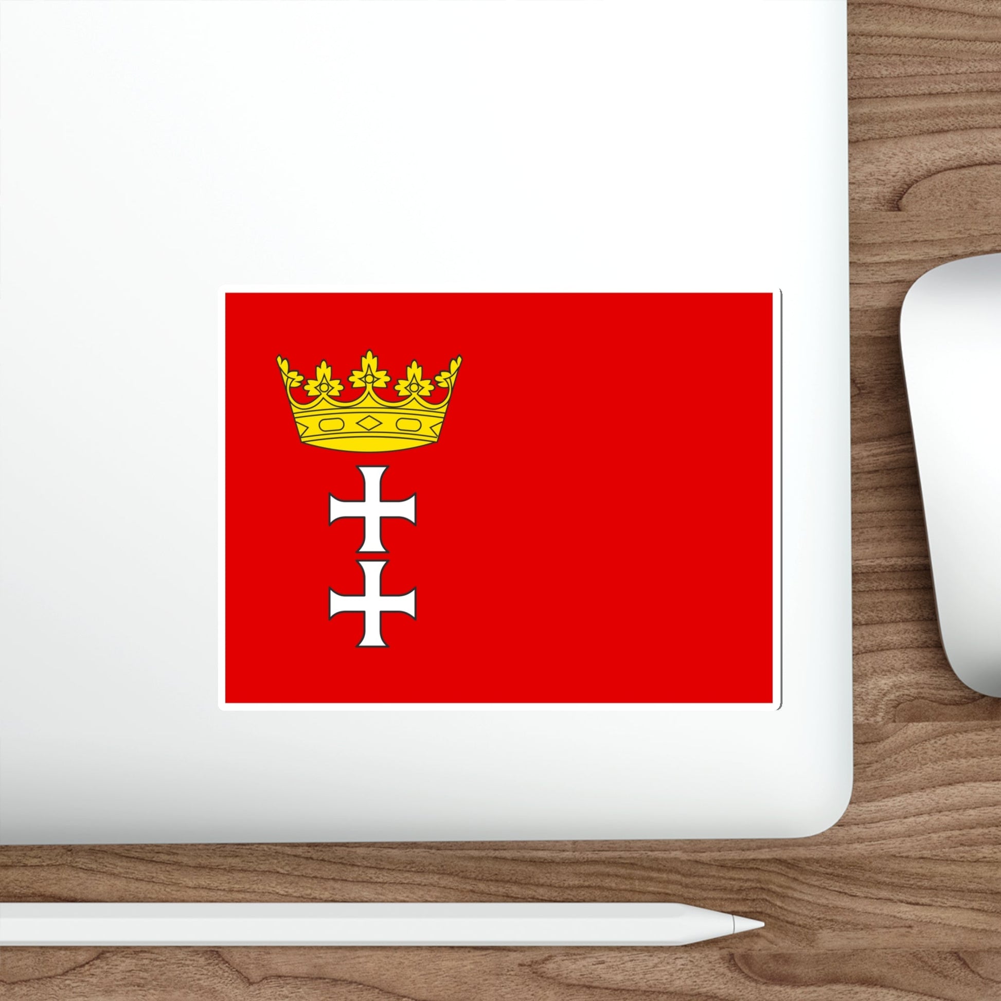 Flag of Gdańsk Poland STICKER Vinyl Die-Cut Decal-The Sticker Space