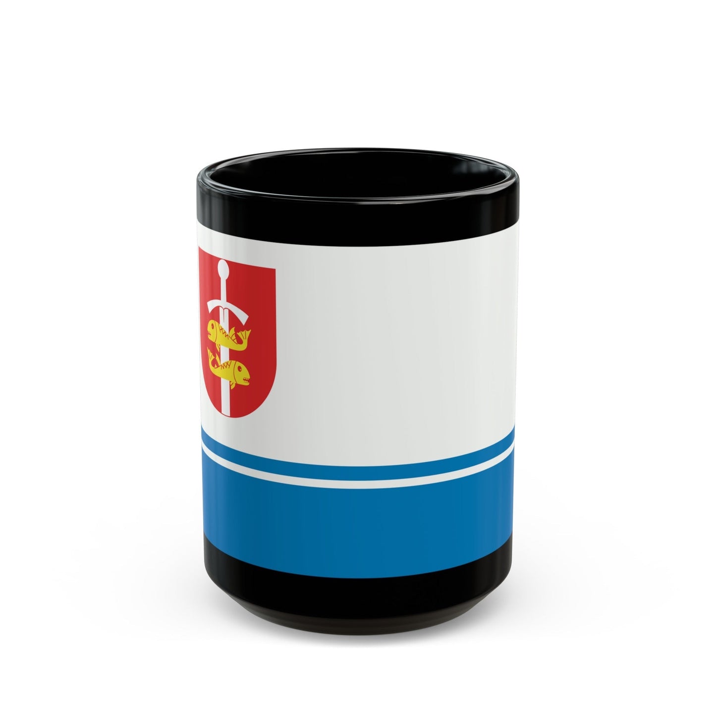 Flag of Gdynia Poland - Black Coffee Mug-15oz-The Sticker Space