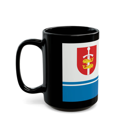 Flag of Gdynia Poland - Black Coffee Mug-The Sticker Space