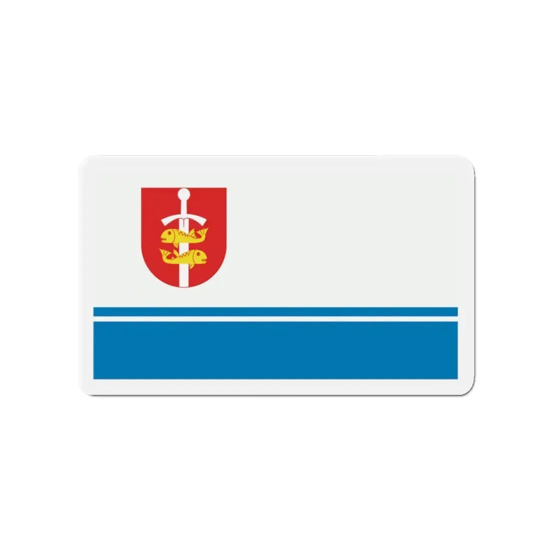 Flag of Gdynia Poland - Refrigerator Magnet 3 Inch - The Sticker Space