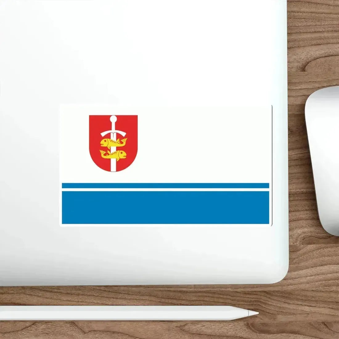 Flag of Gdynia Poland STICKER Vinyl Die-Cut Decal - The Sticker Space