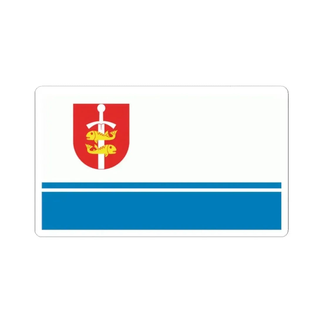 Flag of Gdynia Poland - STICKER Vinyl Kiss-Cut Decal 2 Inch White - The Sticker Space