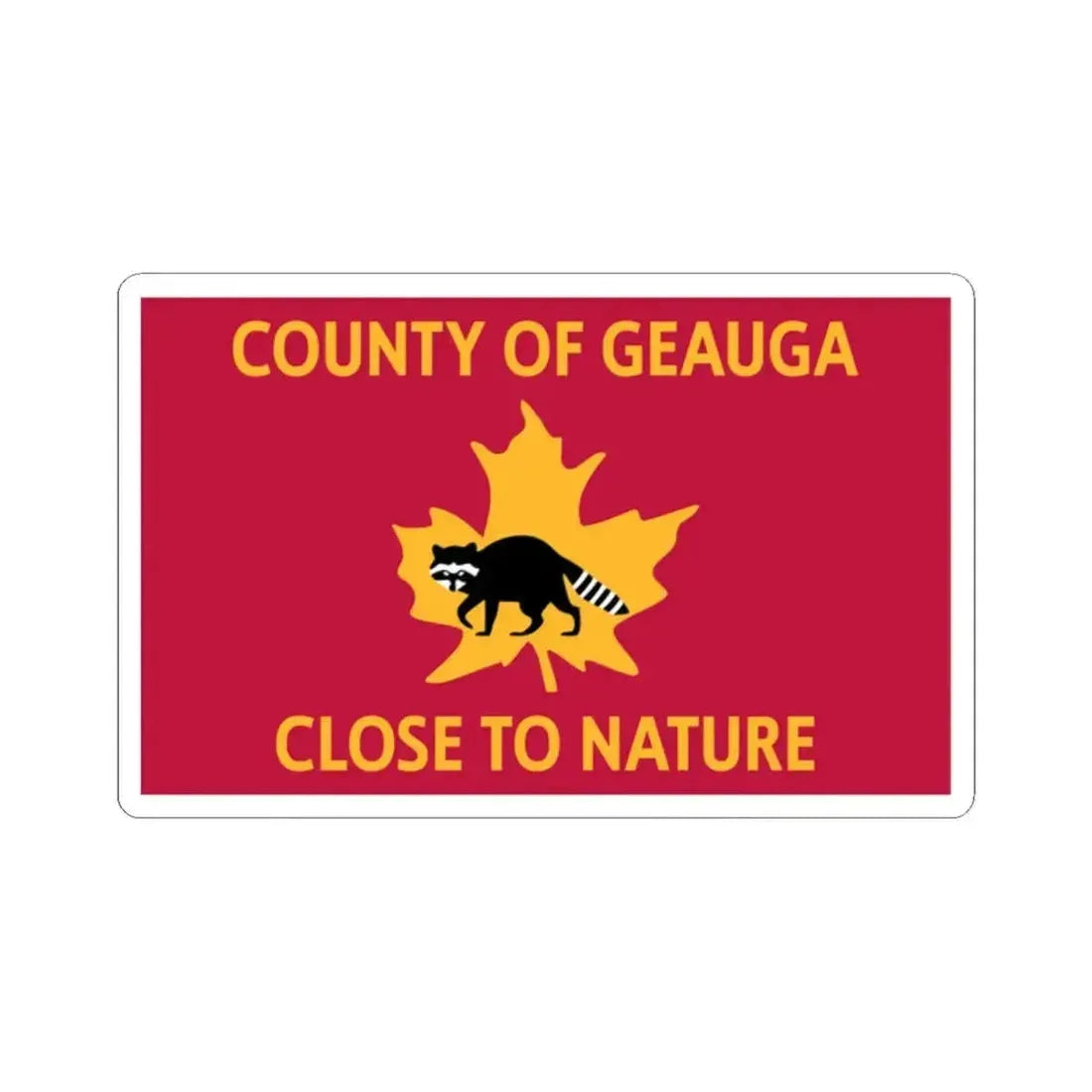 Flag of Geauga County Ohio 1978 (United States) STICKER Vinyl Kiss-Cut Decal 2 Inch White - The Sticker Space