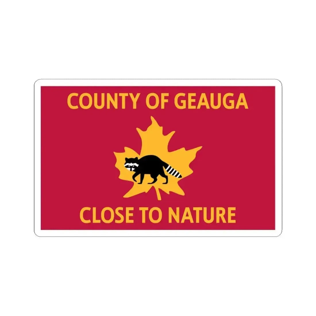 Flag of Geauga County Ohio 1978 (United States) STICKER Vinyl Kiss-Cut Decal 3 Inch White - The Sticker Space