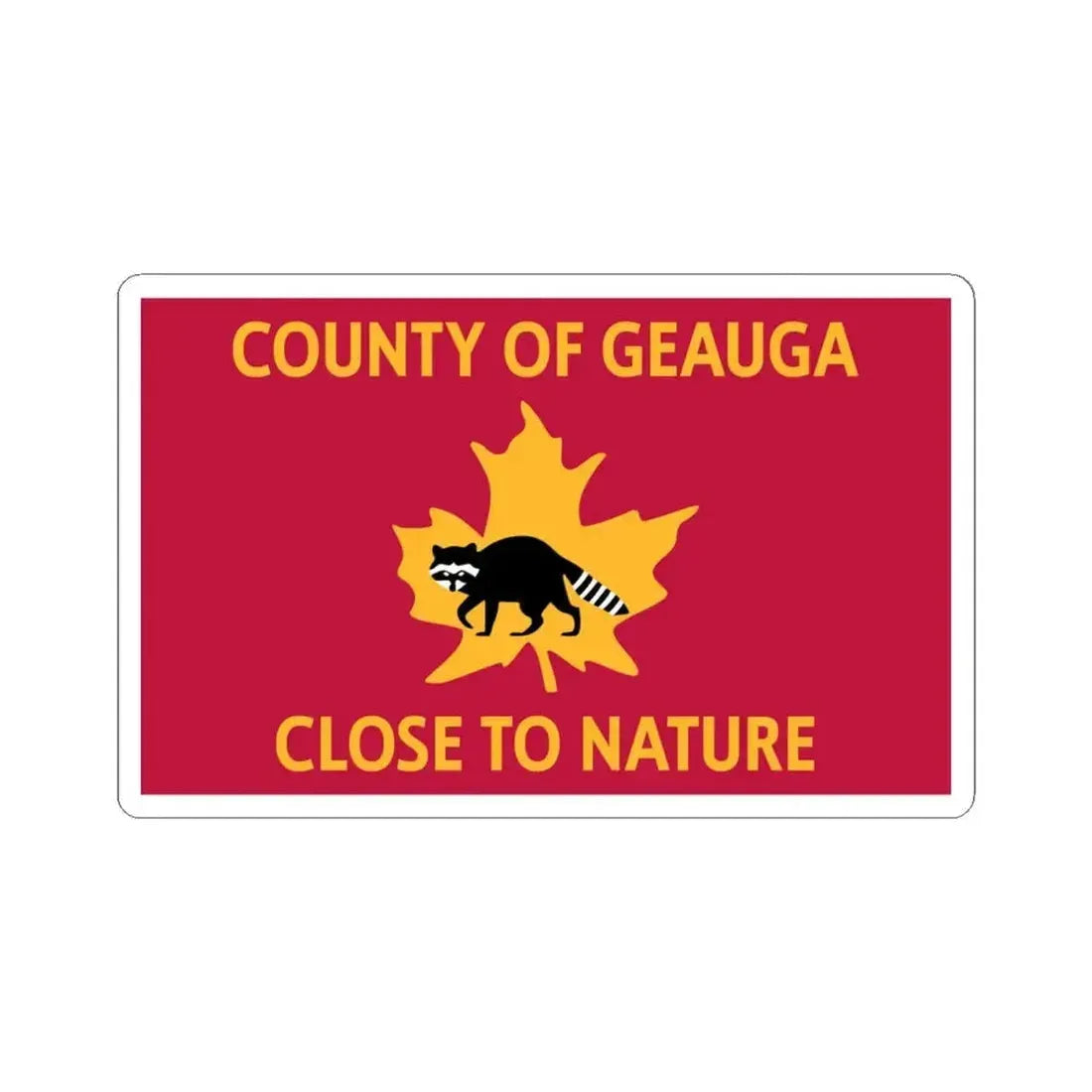Flag of Geauga County Ohio 1978 (United States) STICKER Vinyl Kiss-Cut Decal 4 Inch White - The Sticker Space
