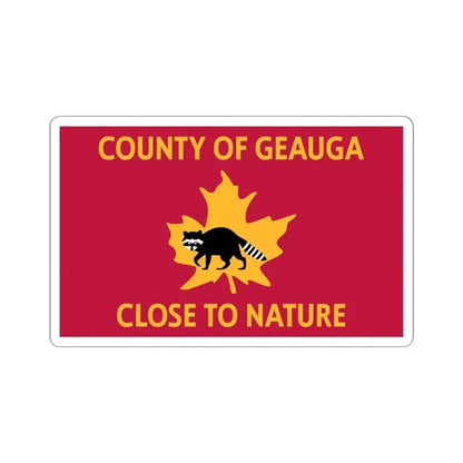 Flag of Geauga County Ohio 1978 (United States) STICKER Vinyl Kiss-Cut Decal 4 Inch White - The Sticker Space