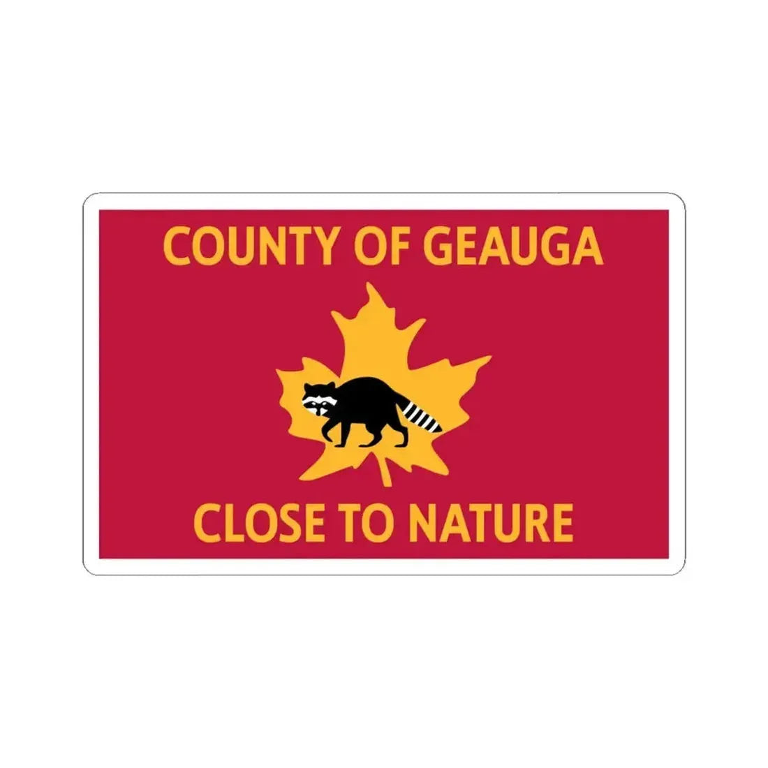Flag of Geauga County Ohio 1978 (United States) STICKER Vinyl Kiss-Cut Decal 6 Inch White - The Sticker Space