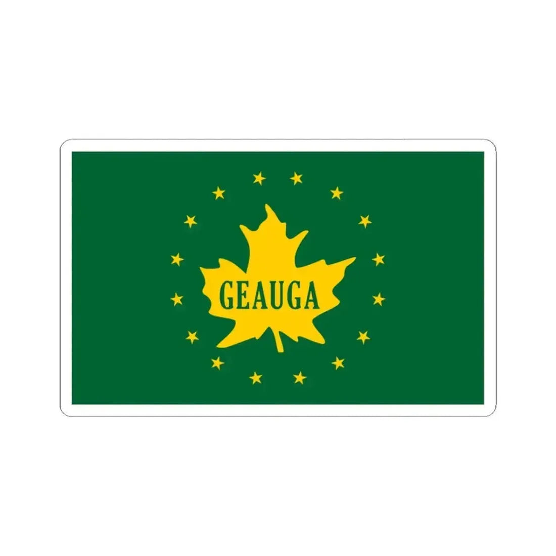 Flag of Geauga County Ohio (United States) STICKER Vinyl Kiss-Cut Decal 3 Inch White - The Sticker Space