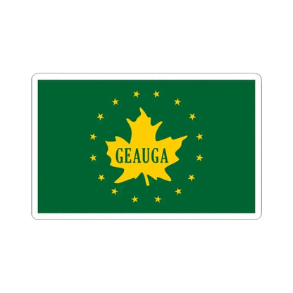 Flag of Geauga County Ohio (United States) STICKER Vinyl Kiss-Cut Decal 3 Inch White - The Sticker Space