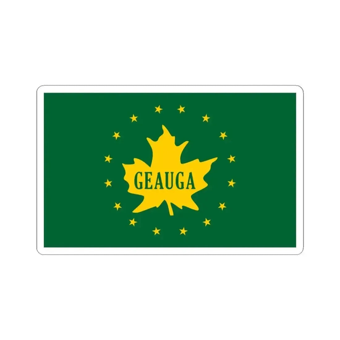 Flag of Geauga County Ohio (United States) STICKER Vinyl Kiss-Cut Decal 4 Inch White - The Sticker Space