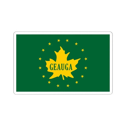 Flag of Geauga County Ohio (United States) STICKER Vinyl Kiss-Cut Decal 6 Inch White - The Sticker Space