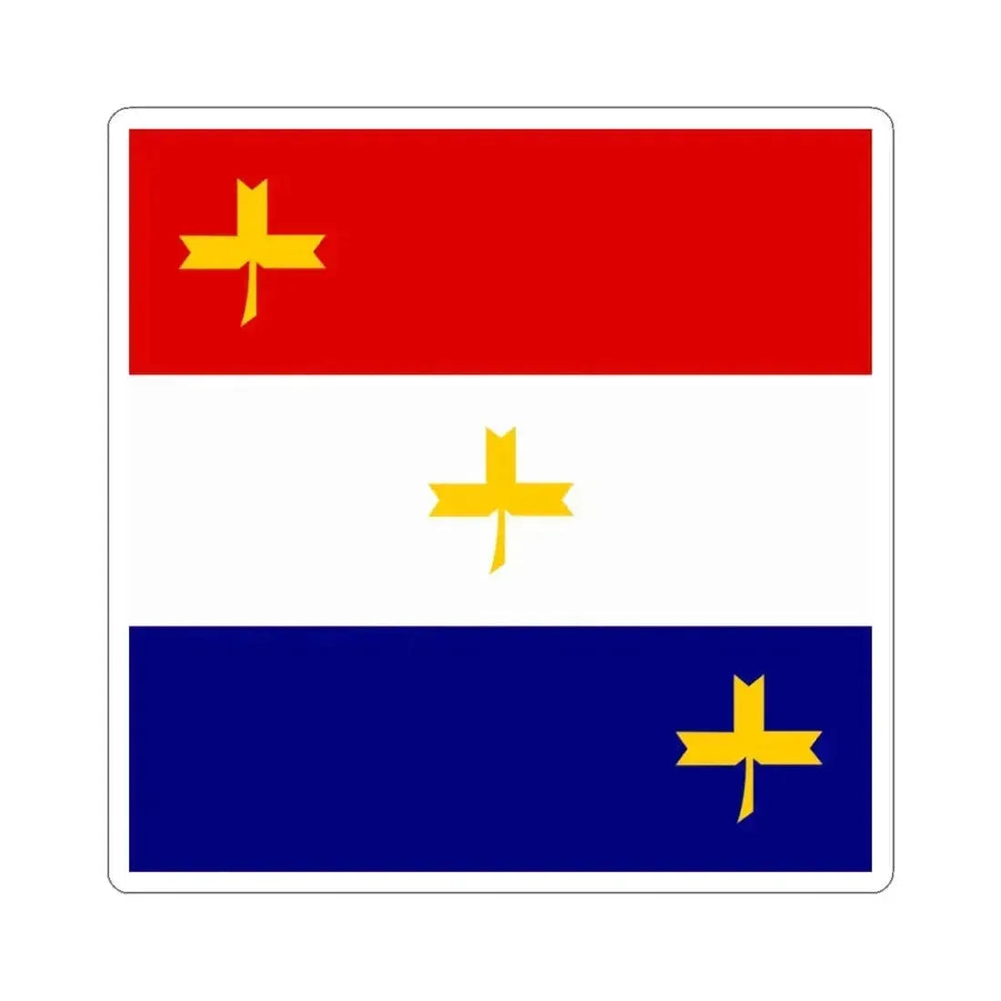 Flag of General of the infantry artillery etc in Independent State of Croatia (Croatia) STICKER Vinyl Kiss-Cut Decal 4 Inch White - The Sticker Space