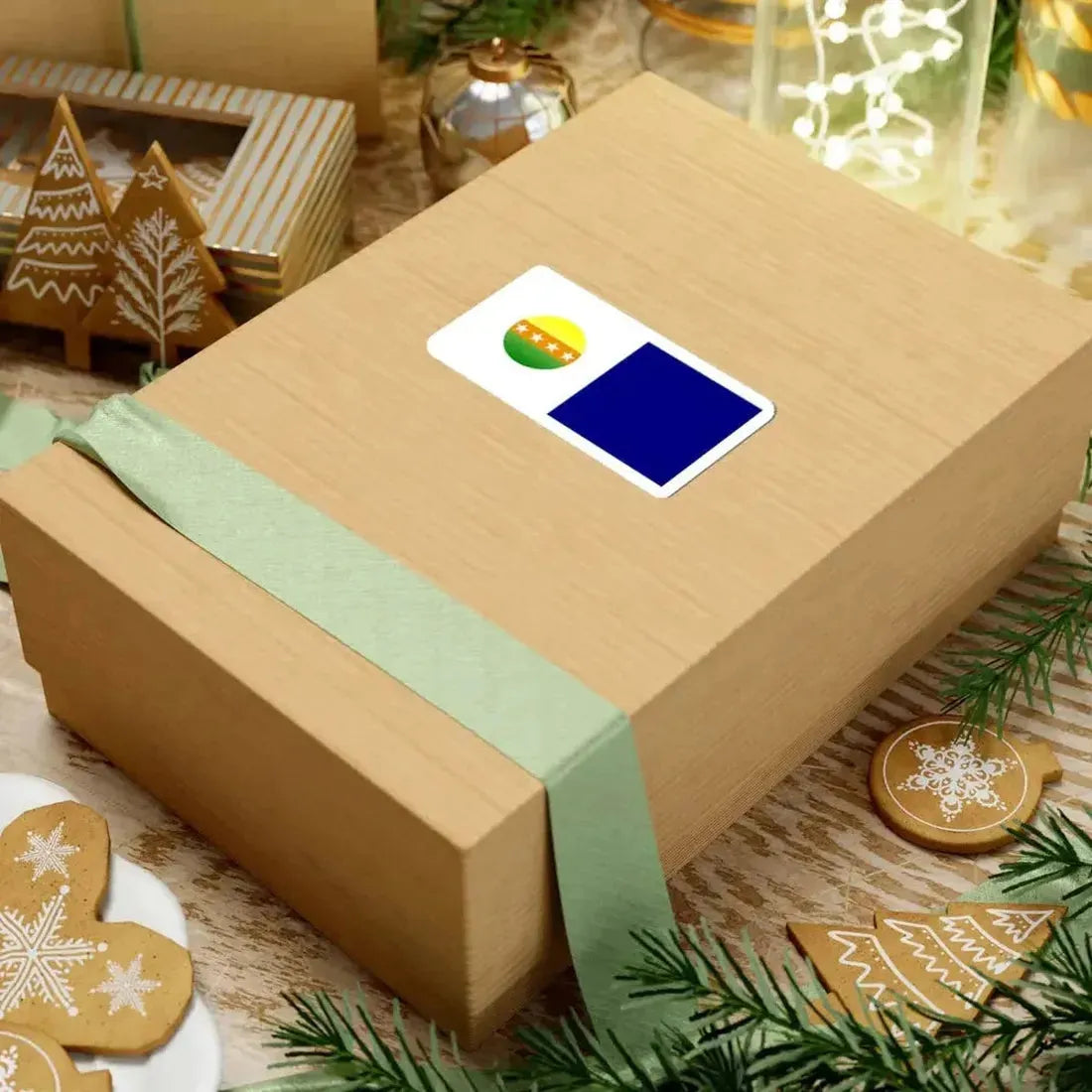 Flag of General Villamil (Ecuador) STICKER Vinyl Kiss-Cut Decal - The Sticker Space