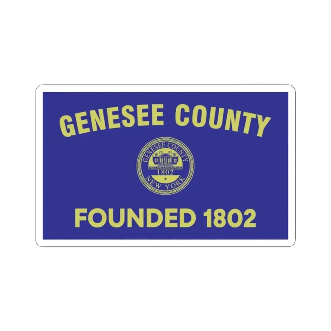 Flag of Genesee County New York (United States) STICKER Vinyl Kiss-Cut Decal 2 Inch White - The Sticker Space