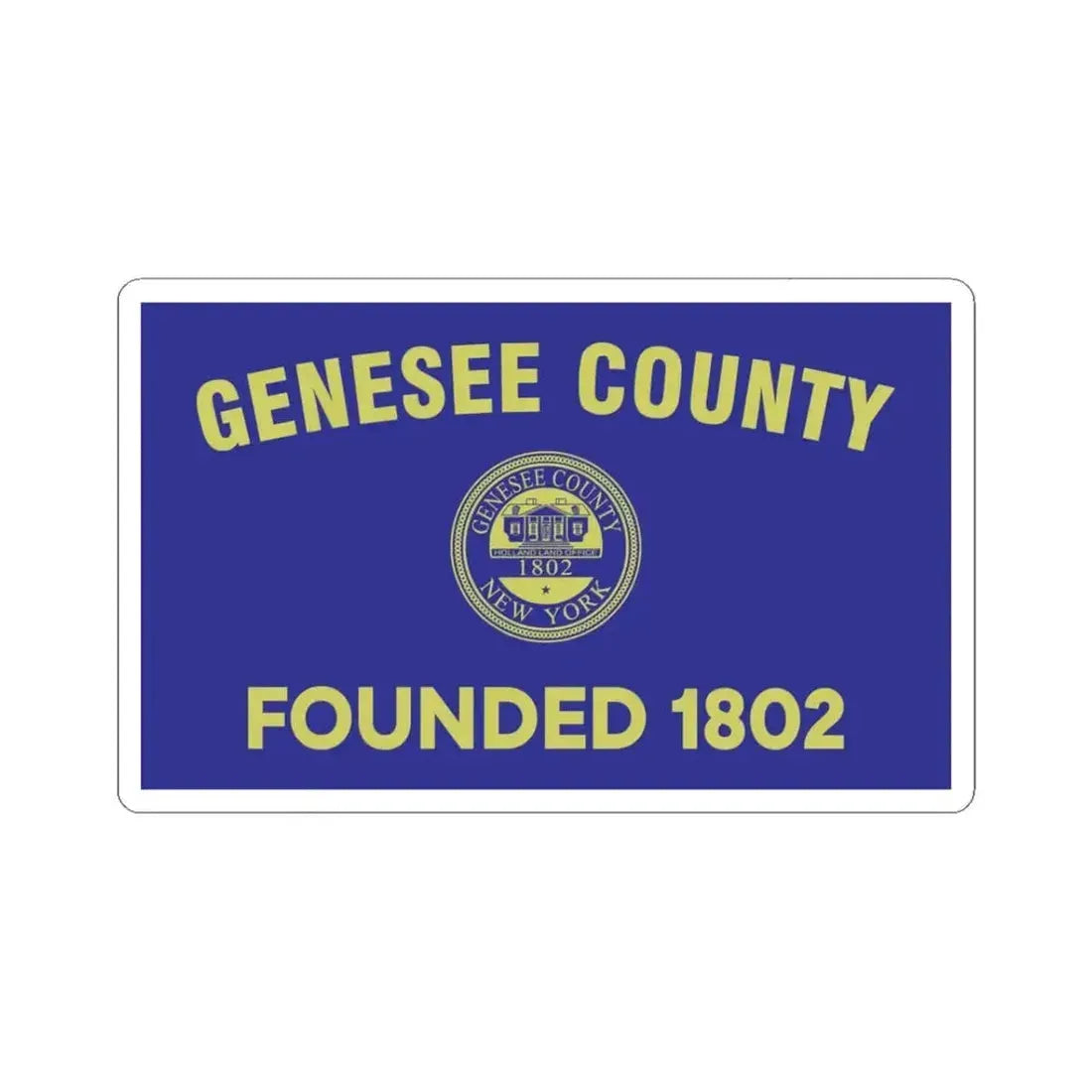 Flag of Genesee County New York (United States) STICKER Vinyl Kiss-Cut Decal 3 Inch White - The Sticker Space