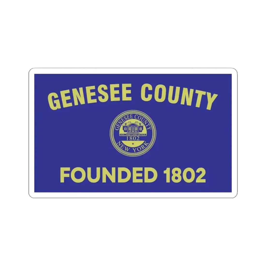 Flag of Genesee County New York (United States) STICKER Vinyl Kiss-Cut Decal 4 Inch White - The Sticker Space