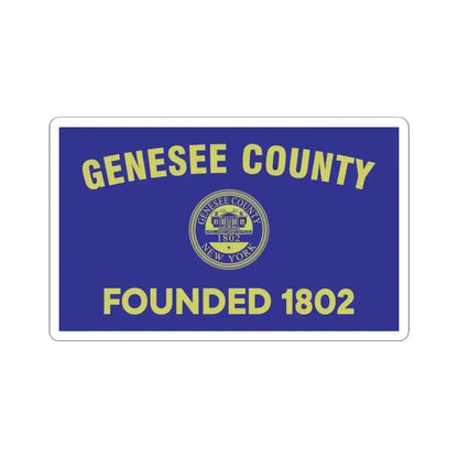 Flag of Genesee County New York (United States) STICKER Vinyl Kiss-Cut Decal 4 Inch White - The Sticker Space