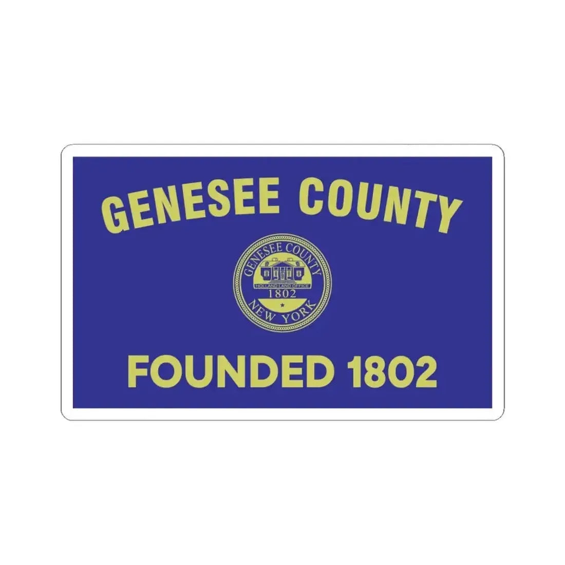 Flag of Genesee County New York (United States) STICKER Vinyl Kiss-Cut Decal 6 Inch White - The Sticker Space