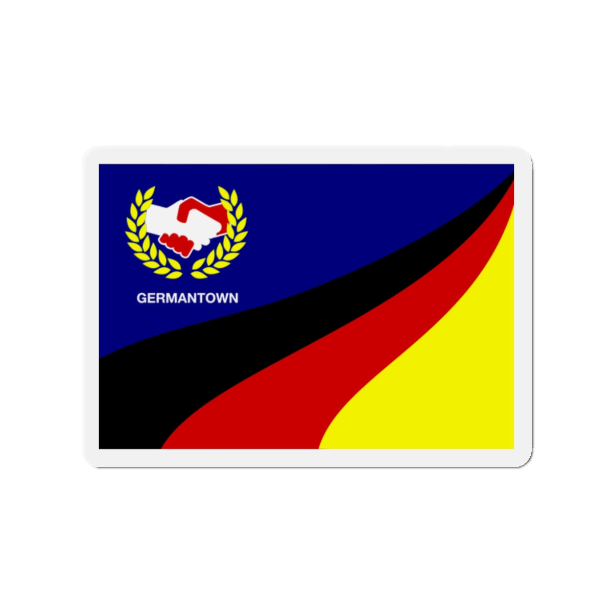 Flag of Germantown Ohio - Die-Cut Magnet-2" x 2"-The Sticker Space