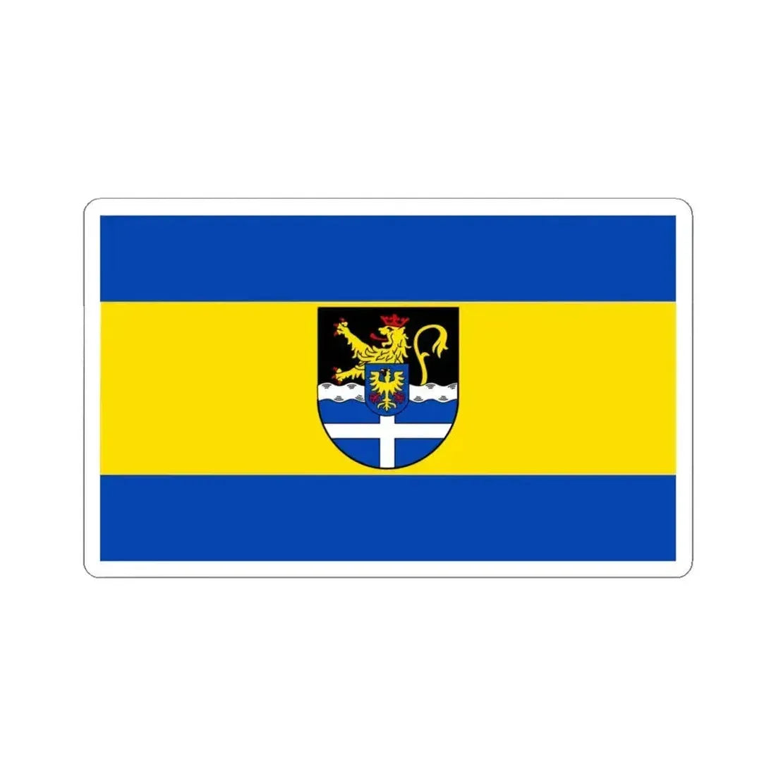 Flag of Germersheim Germany - STICKER Vinyl Kiss-Cut Decal 4 Inch White - The Sticker Space
