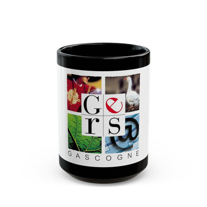 Flag of Gers France - Black Coffee Mug-15oz-The Sticker Space