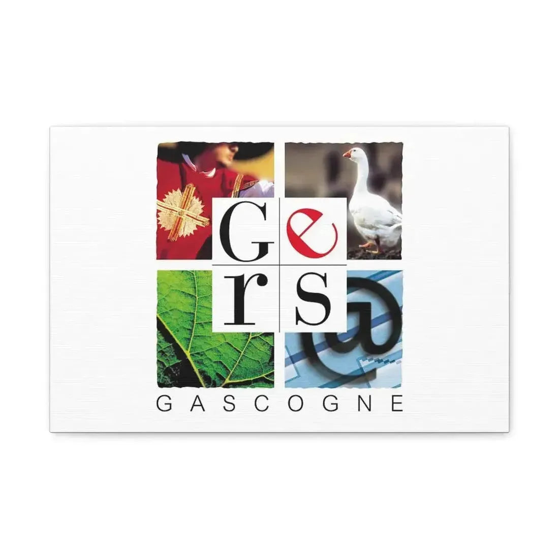 Flag of Gers France - Canvas Wall Art 18″ x 12″ 1.25" - The Sticker Space