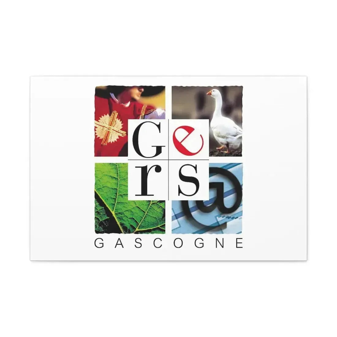 Flag of Gers France - Canvas Wall Art 30" x 20" 1.25" - The Sticker Space