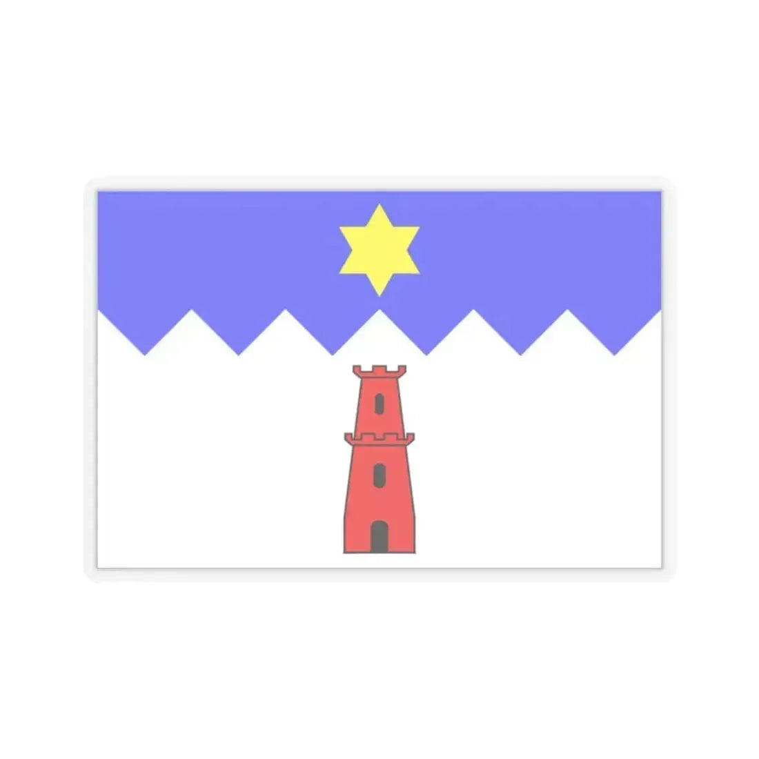 Flag of Gharb Malta - STICKER Vinyl Kiss-Cut Decal 2 Inch Transparent - The Sticker Space