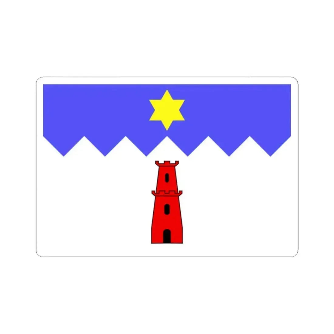 Flag of Gharb Malta - STICKER Vinyl Kiss-Cut Decal 2 Inch White - The Sticker Space