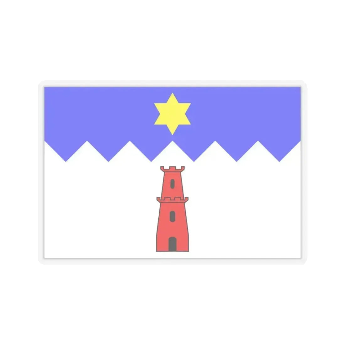 Flag of Gharb Malta - STICKER Vinyl Kiss-Cut Decal 3 Inch Transparent - The Sticker Space