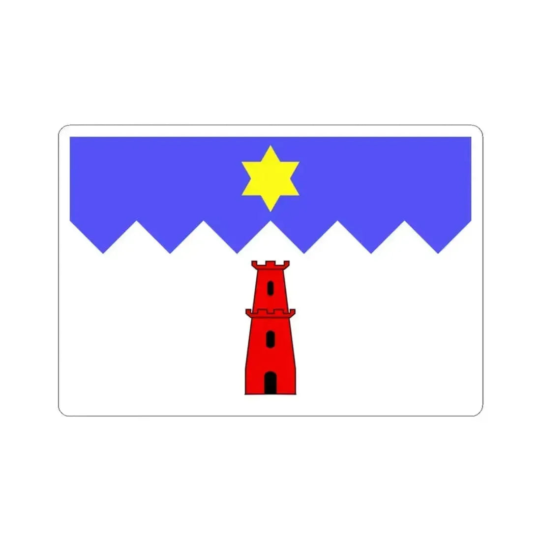 Flag of Gharb Malta - STICKER Vinyl Kiss-Cut Decal 3 Inch White - The Sticker Space