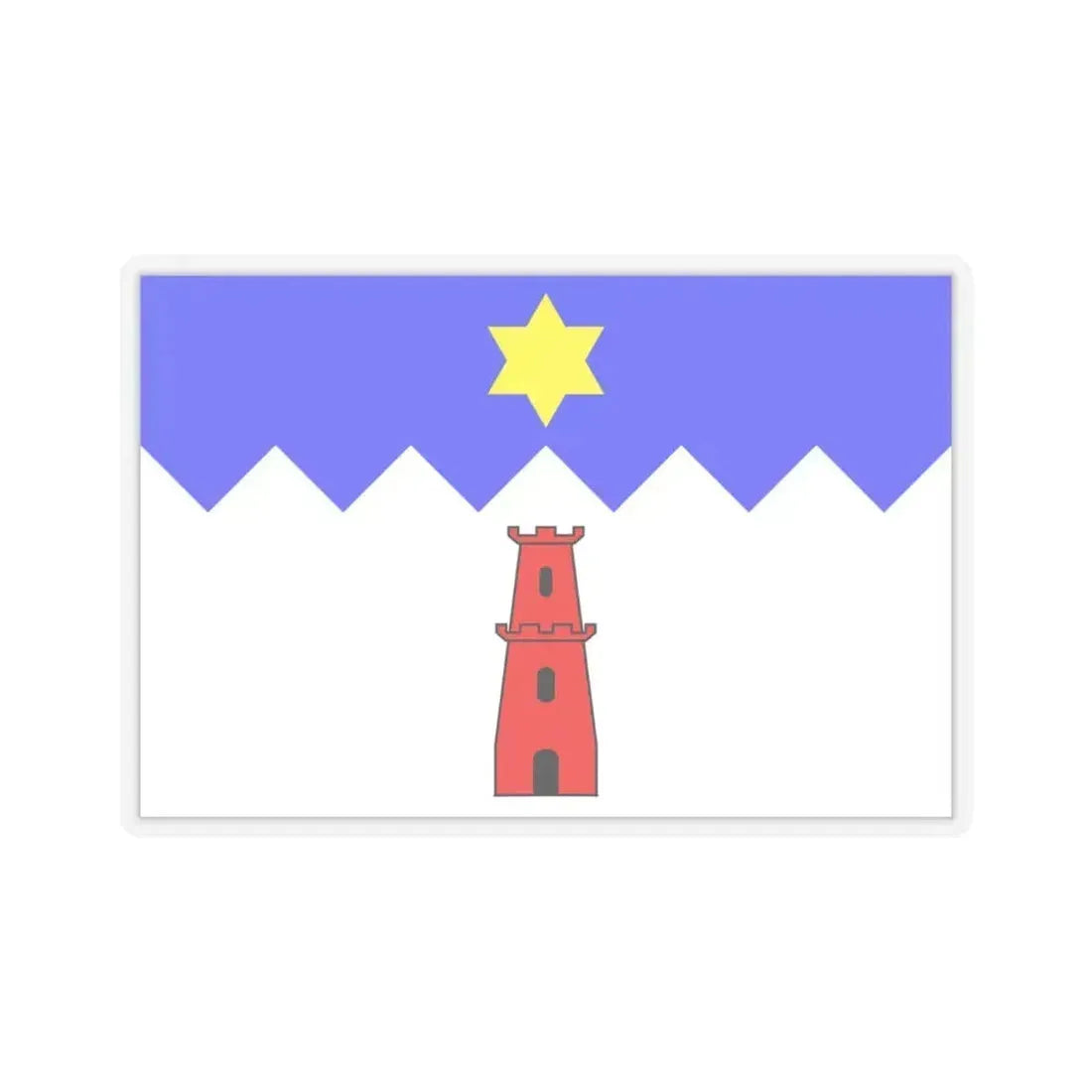 Flag of Gharb Malta - STICKER Vinyl Kiss-Cut Decal 4 Inch Transparent - The Sticker Space