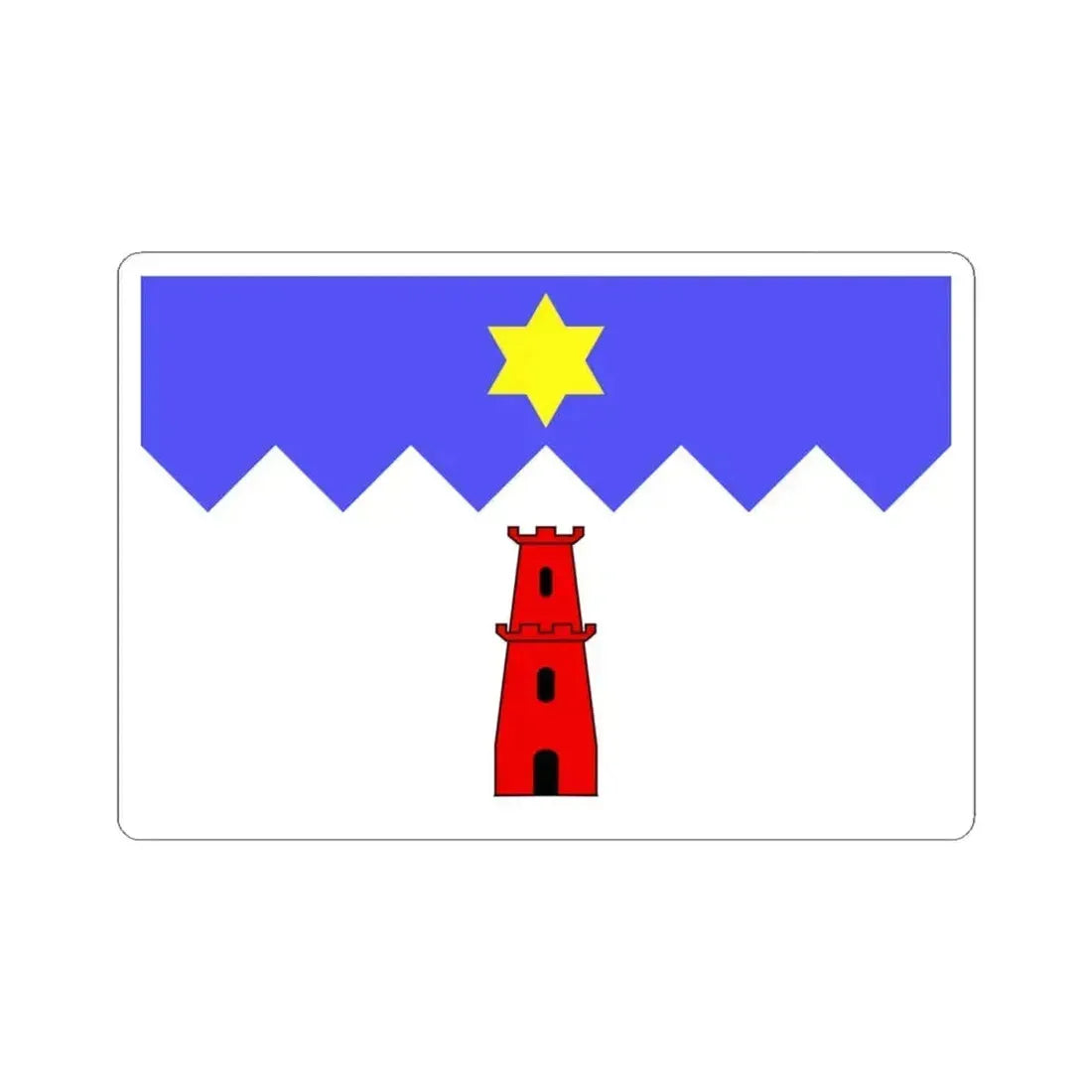 Flag of Gharb Malta - STICKER Vinyl Kiss-Cut Decal 4 Inch White - The Sticker Space