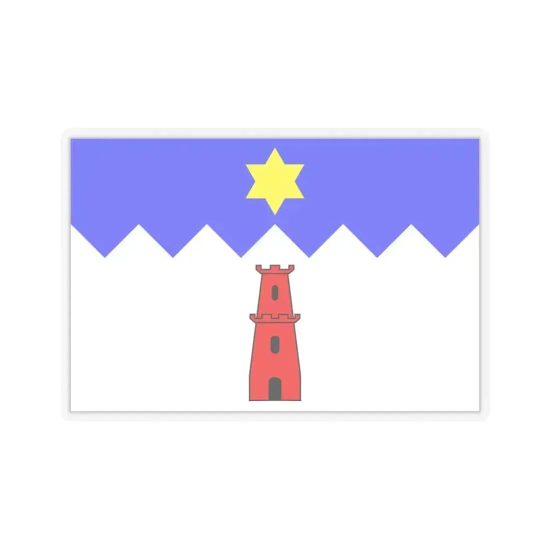 Flag of Gharb Malta - STICKER Vinyl Kiss-Cut Decal 6 Inch Transparent - The Sticker Space