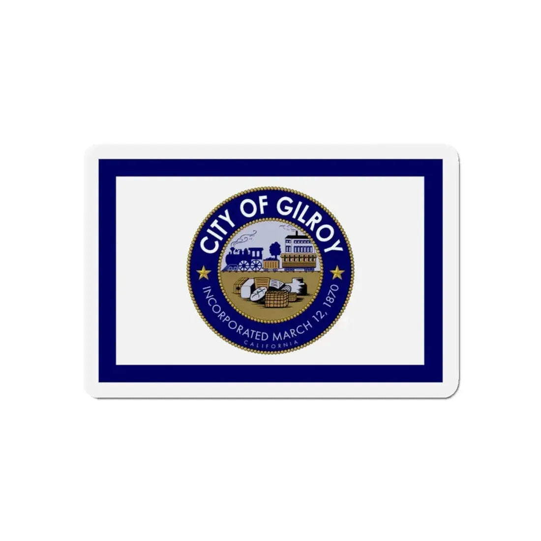 Flag of Gilroy California - Refrigerator Magnet 5 Inch - The Sticker Space