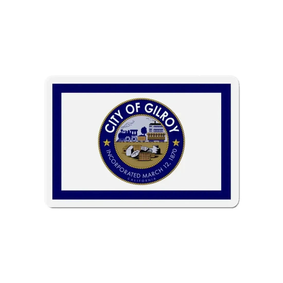 Flag of Gilroy California - Refrigerator Magnet - The Sticker Space