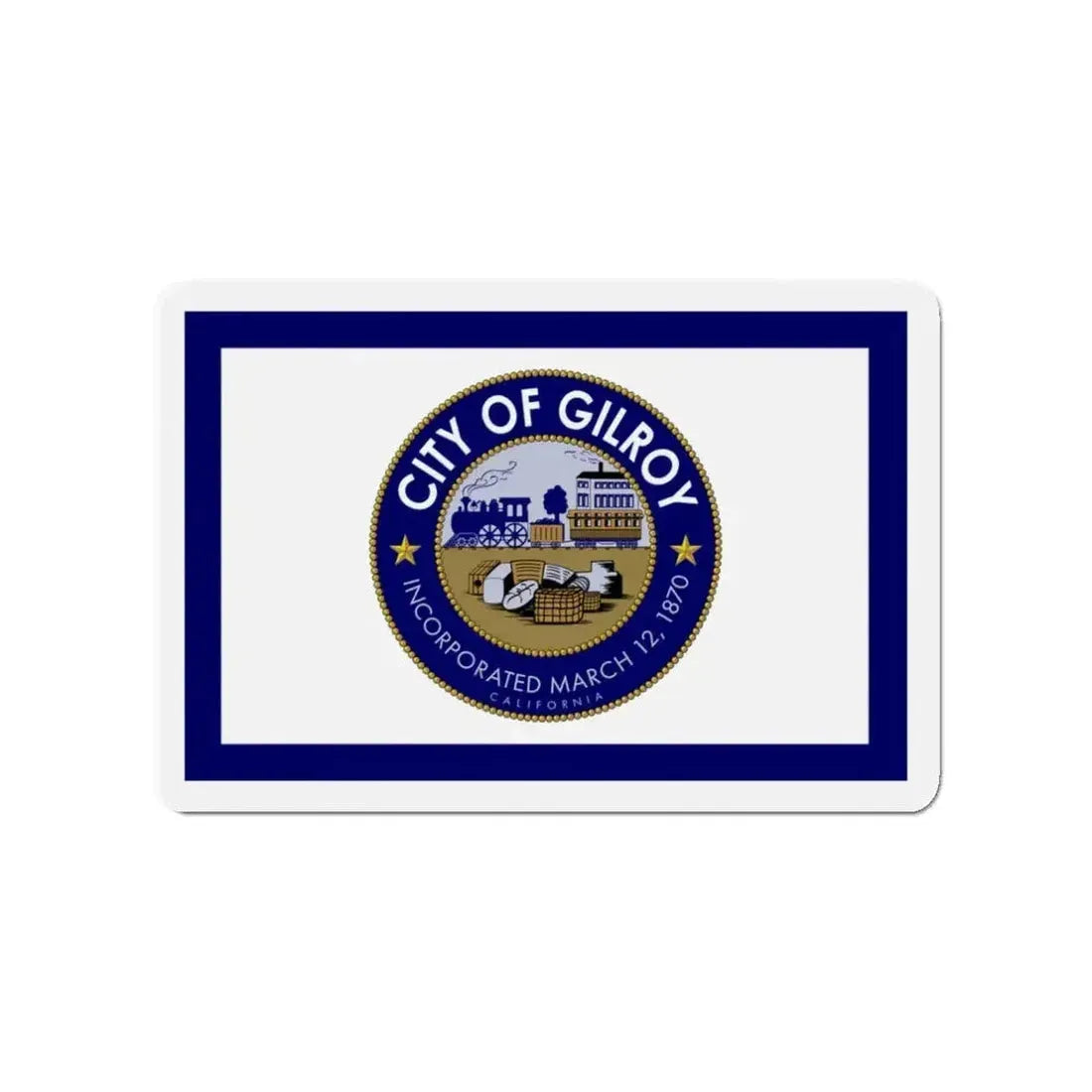 Flag of Gilroy California - Refrigerator Magnet - The Sticker Space