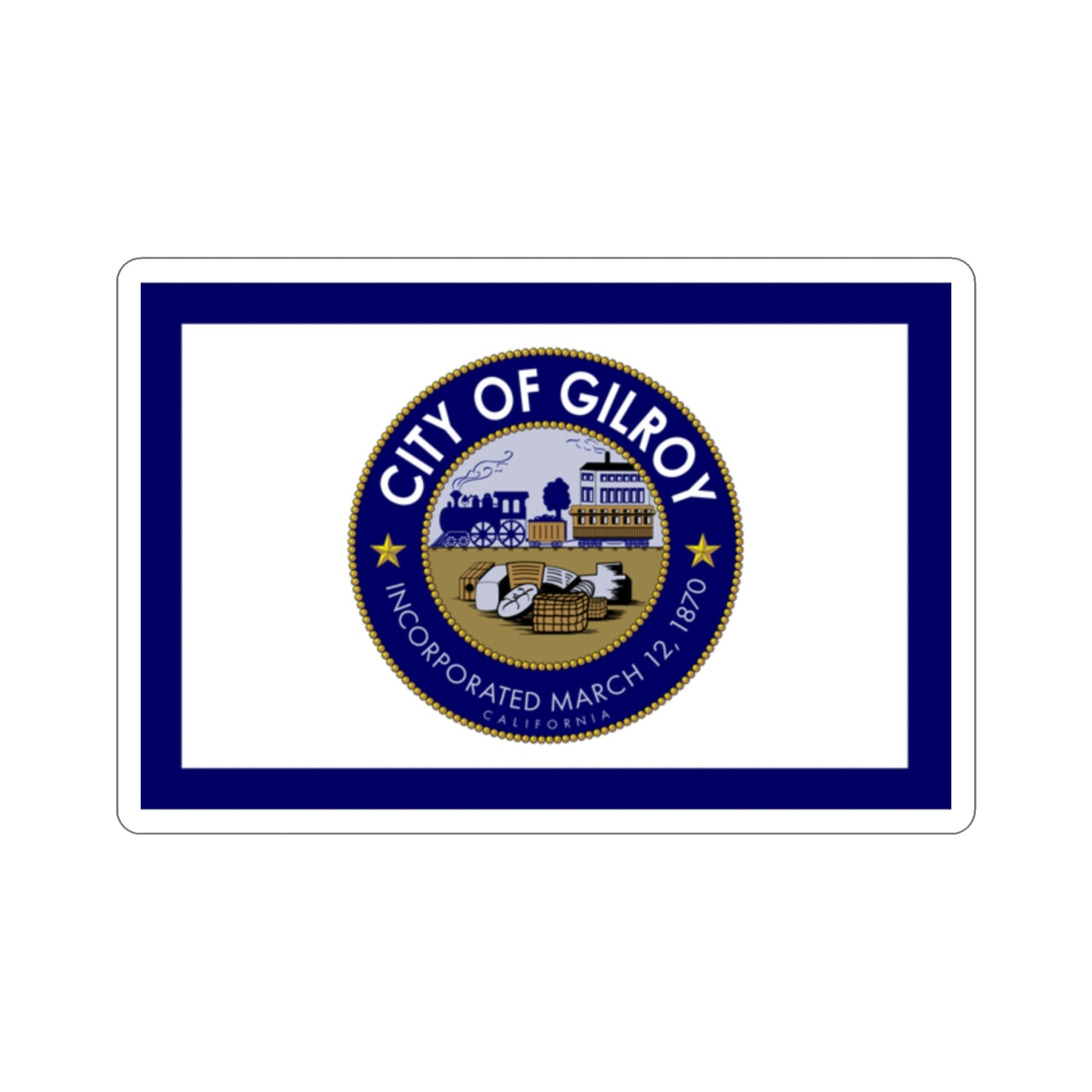 Flag of Gilroy California USA STICKER Vinyl Die-Cut Decal-2 Inch-The Sticker Space