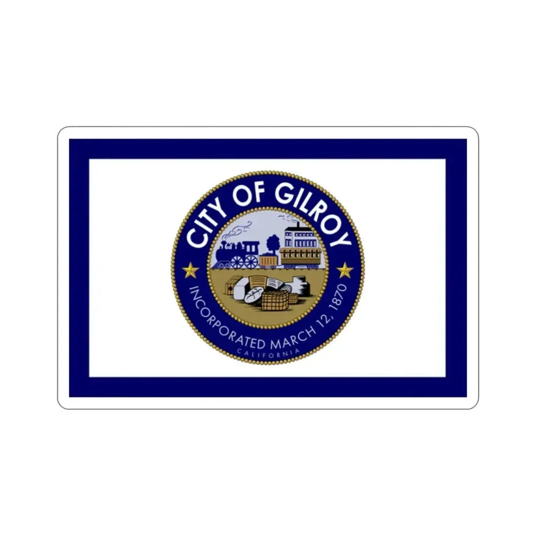 Flag of Gilroy California USA STICKER Vinyl Die-Cut Decal 2 Inch - The Sticker Space