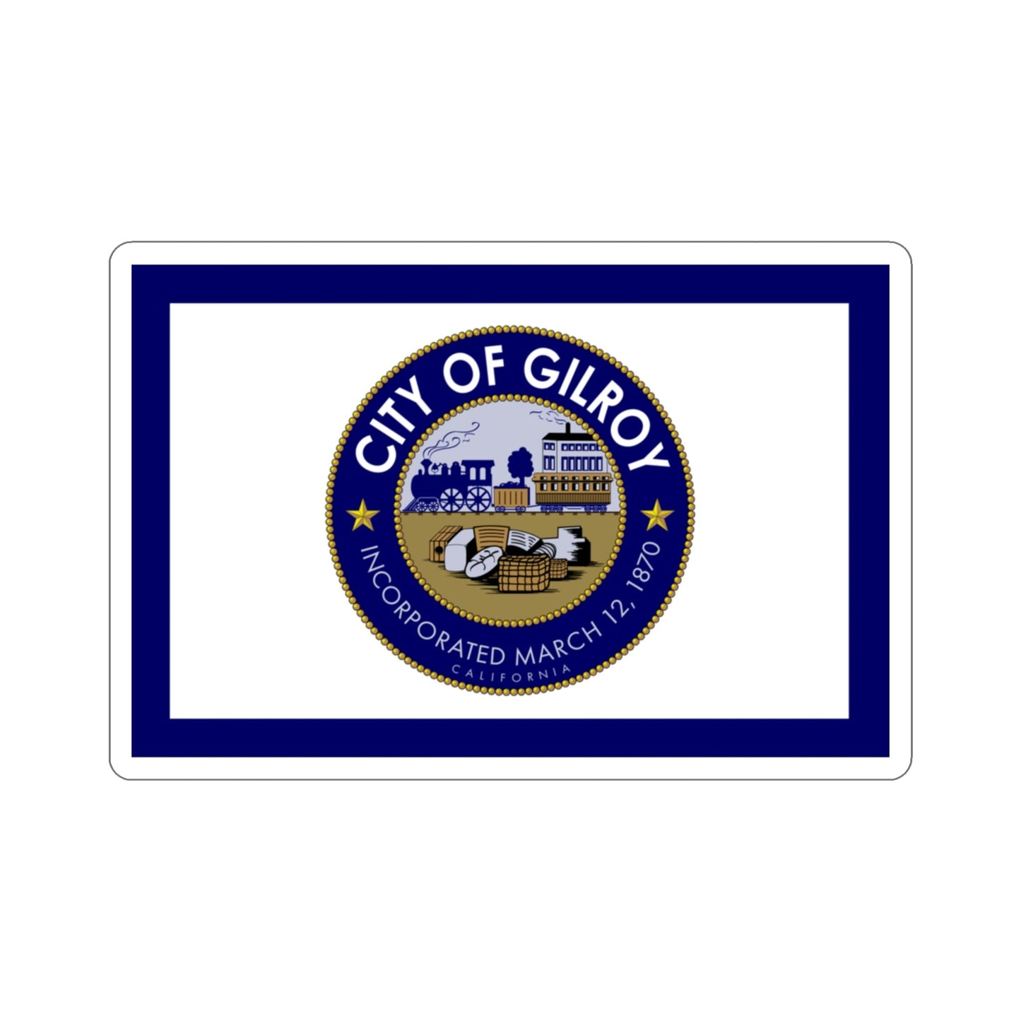 Flag of Gilroy California USA STICKER Vinyl Die-Cut Decal-3 Inch-The Sticker Space