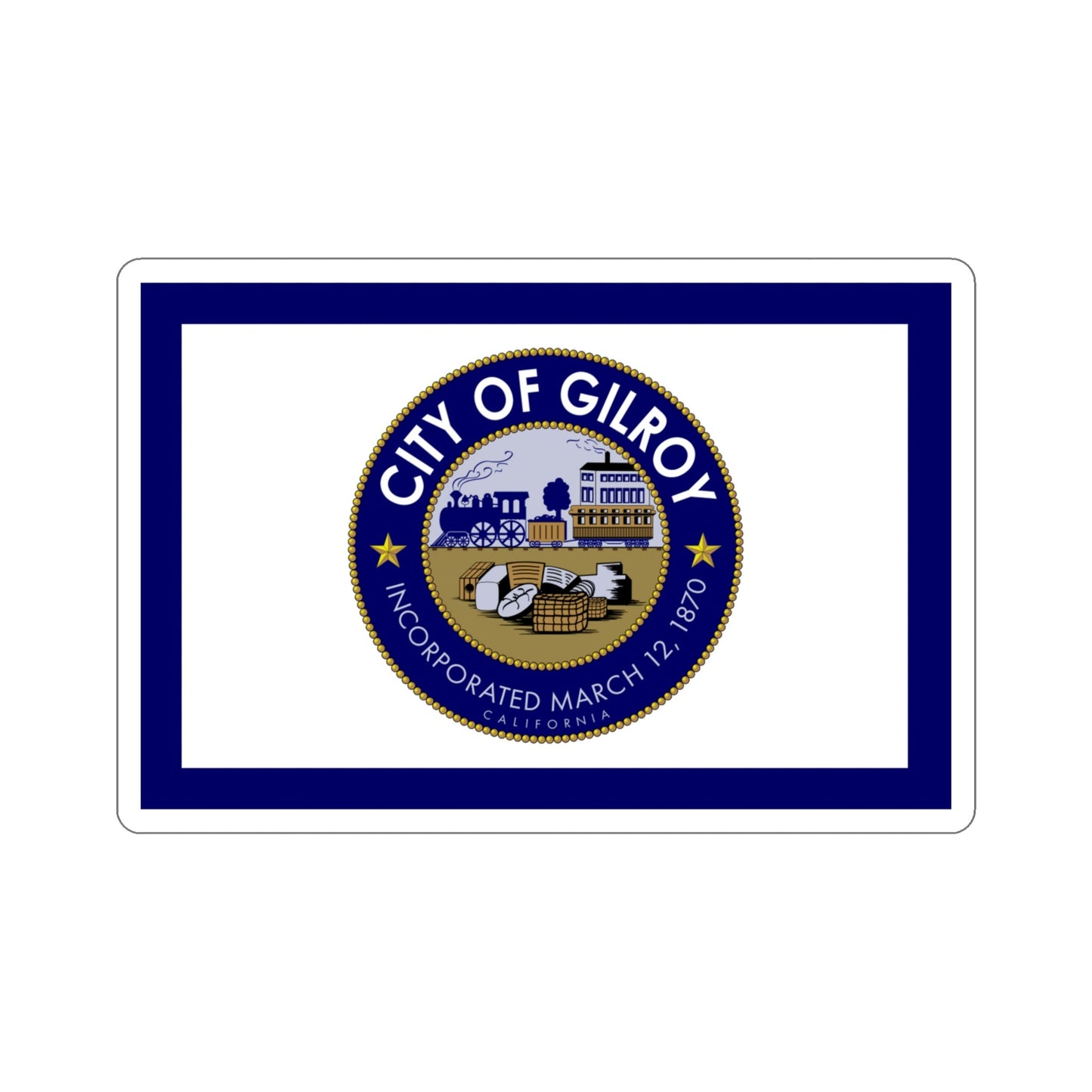 Flag of Gilroy California USA STICKER Vinyl Die-Cut Decal-5 Inch-The Sticker Space