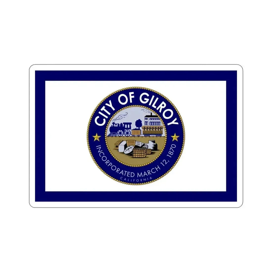 Flag of Gilroy California USA STICKER Vinyl Die-Cut Decal - The Sticker Space